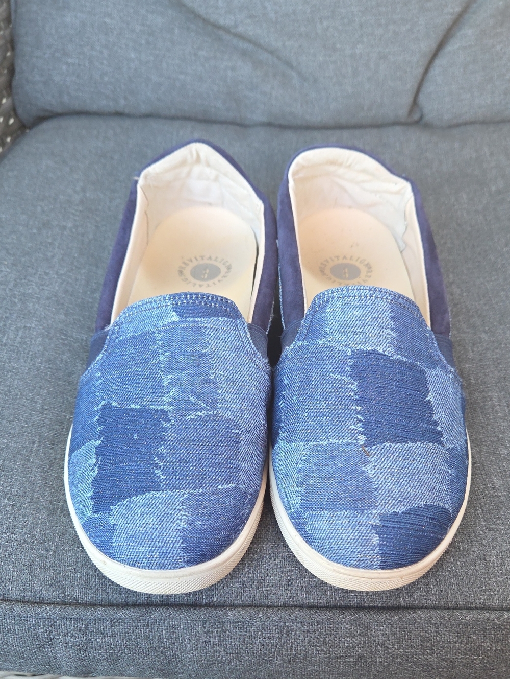 REVITALIGN Women's Patchwork Blue Slip-On Flats